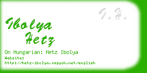 ibolya hetz business card